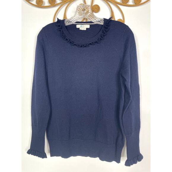 Boden Bernadette Wool Cotton Sweater Navy 10 - Picture 3 of 8